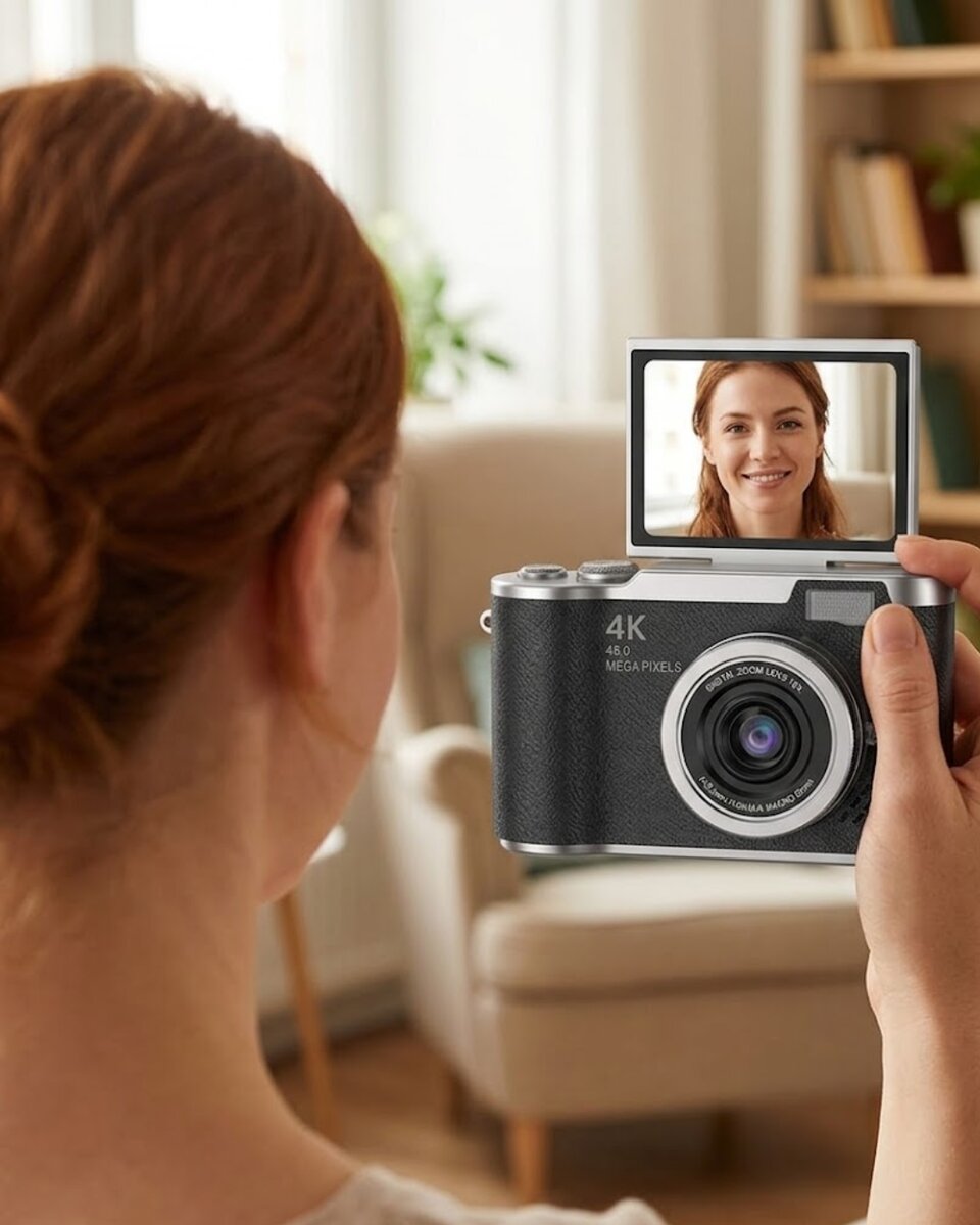 4K Video Çekim Özellikli Dijital Kamera 48 MP 8X Zoom ve 180 Derece Döner Ekranlı 1 4K Video Çekim Özellikli Dijital Kamera 48 MP 8X Zoom ve 180 Derece Döner Ekranlı