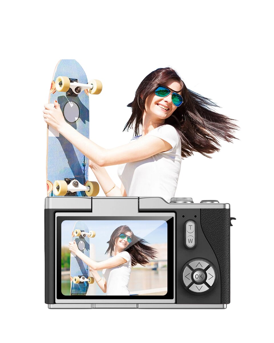Kompakt 4K Dijital Kamera 48 MP Sensör 8X Zoom Flip Ekran Vlog ve Selfie Uyumlu 4 Kompakt 4K Dijital Kamera 48 MP Sensör 8X Zoom Flip Ekran Vlog ve Selfie Uyumlu - Görsel 4