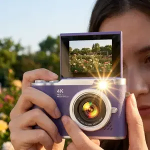 Flip Ekranlı Dijital Kamera 4K Video 48 MP Güzelleştirme Modu