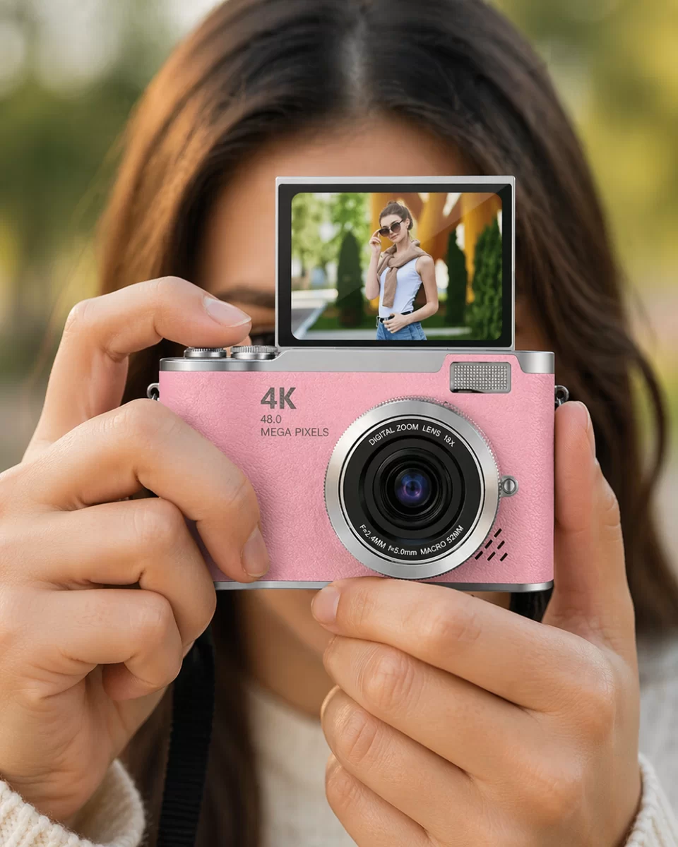 48 MP Vlog Kamera 1080P Video Flip Screen Uzun Pil Ömrü Selfie Kamera 1 48 MP Vlog Kamera 1080P Video Flip Screen Uzun Pil Ömrü Selfie Kamera