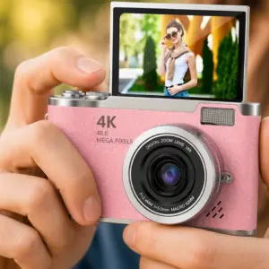 Haydiburaya 46 Profesyonel Çekim İçin 48 MP Kamera 18x Zoom Flip Ekran Dijital Kamera