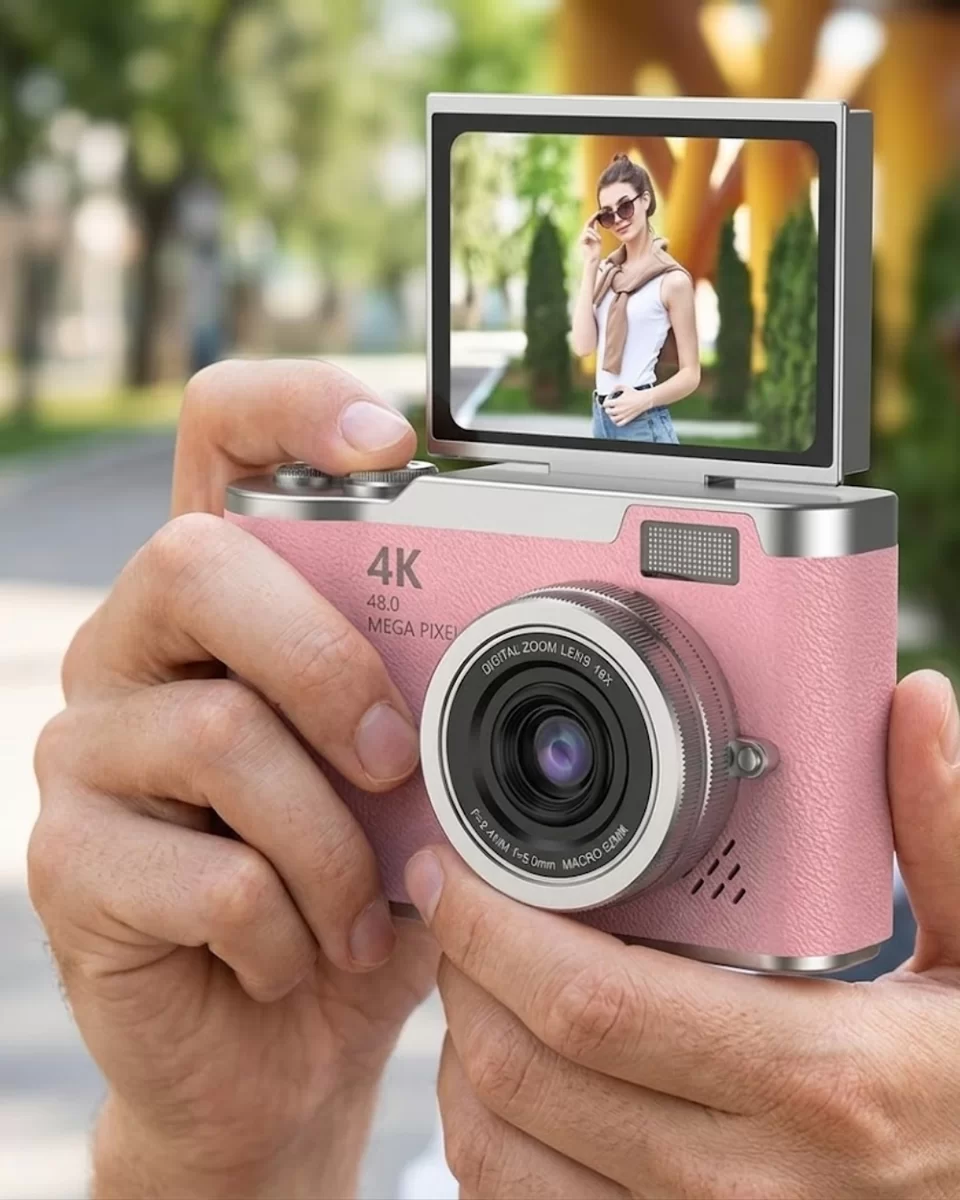 48 MP Dijital Kamera Flip Ekran 18x Zoom Vlog Selfie Kamera 1 48 MP Dijital Kamera Flip Ekran 18x Zoom Vlog Selfie Kamera