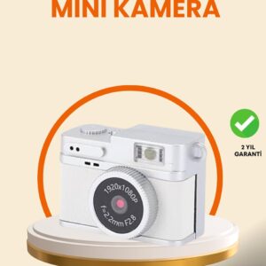 Haydiburaya 46 Kompakt Mini Kamera Retro Tasarım 128GB Hafıza 1080P Video