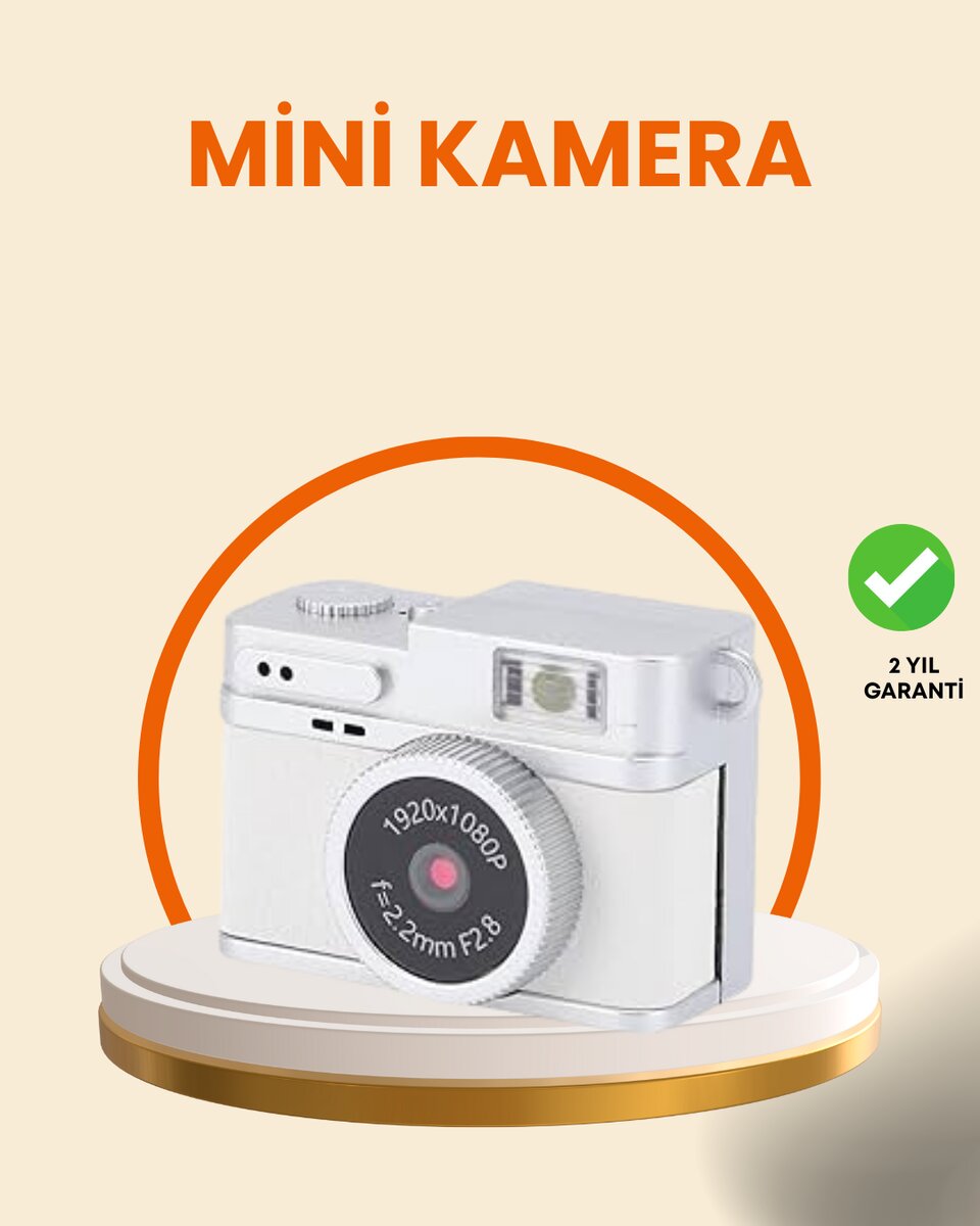 Kompakt Mini Kamera Retro Tasarım 128GB Hafıza 1080P Video 1 Kompakt Mini Kamera Retro Tasarım 128GB Hafıza 1080P Video