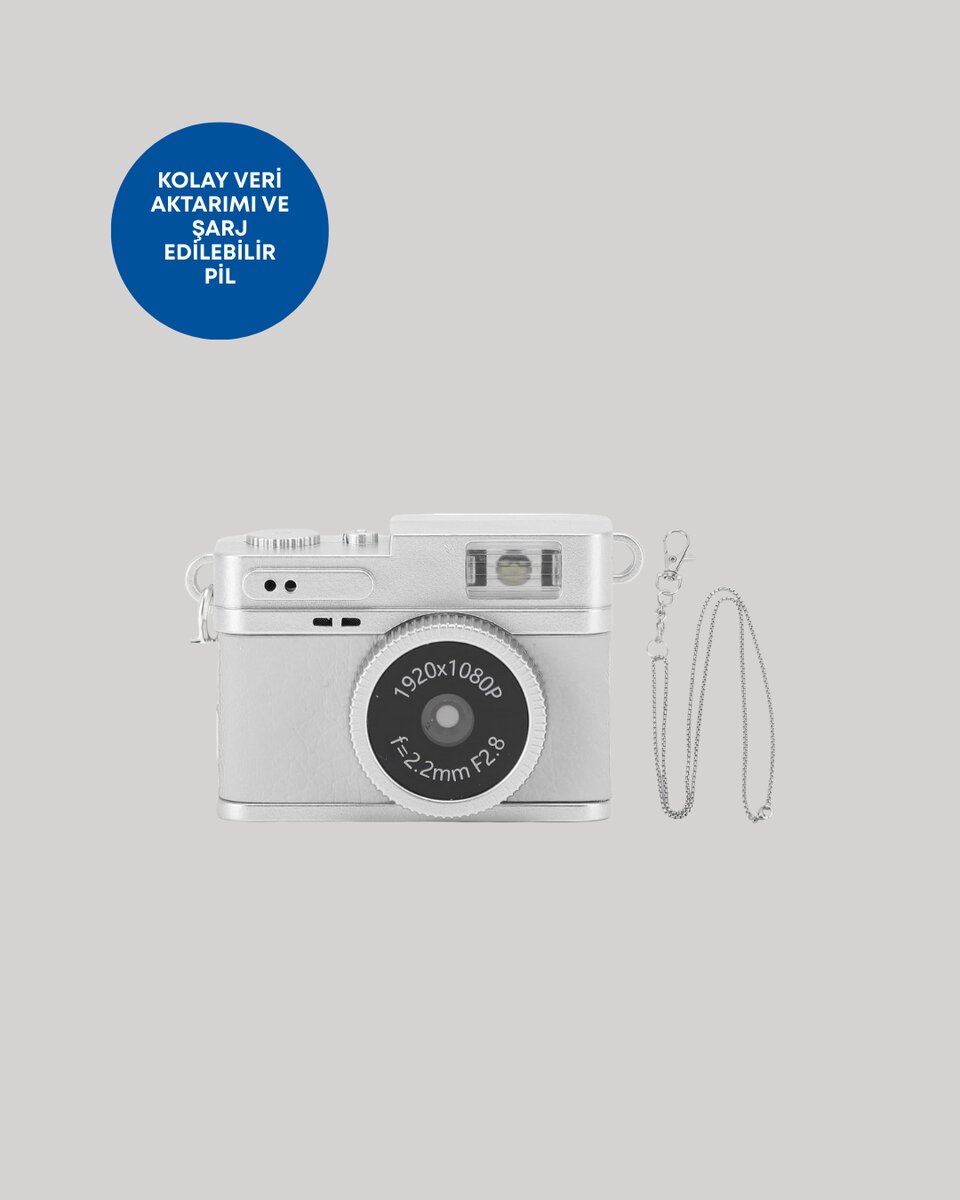 Mini HD Dijital Kamera 1080P Kordonlu Taşınabilir Retro Model 4 Mini HD Dijital Kamera 1080P Kordonlu Taşınabilir Retro Model - Görsel 4