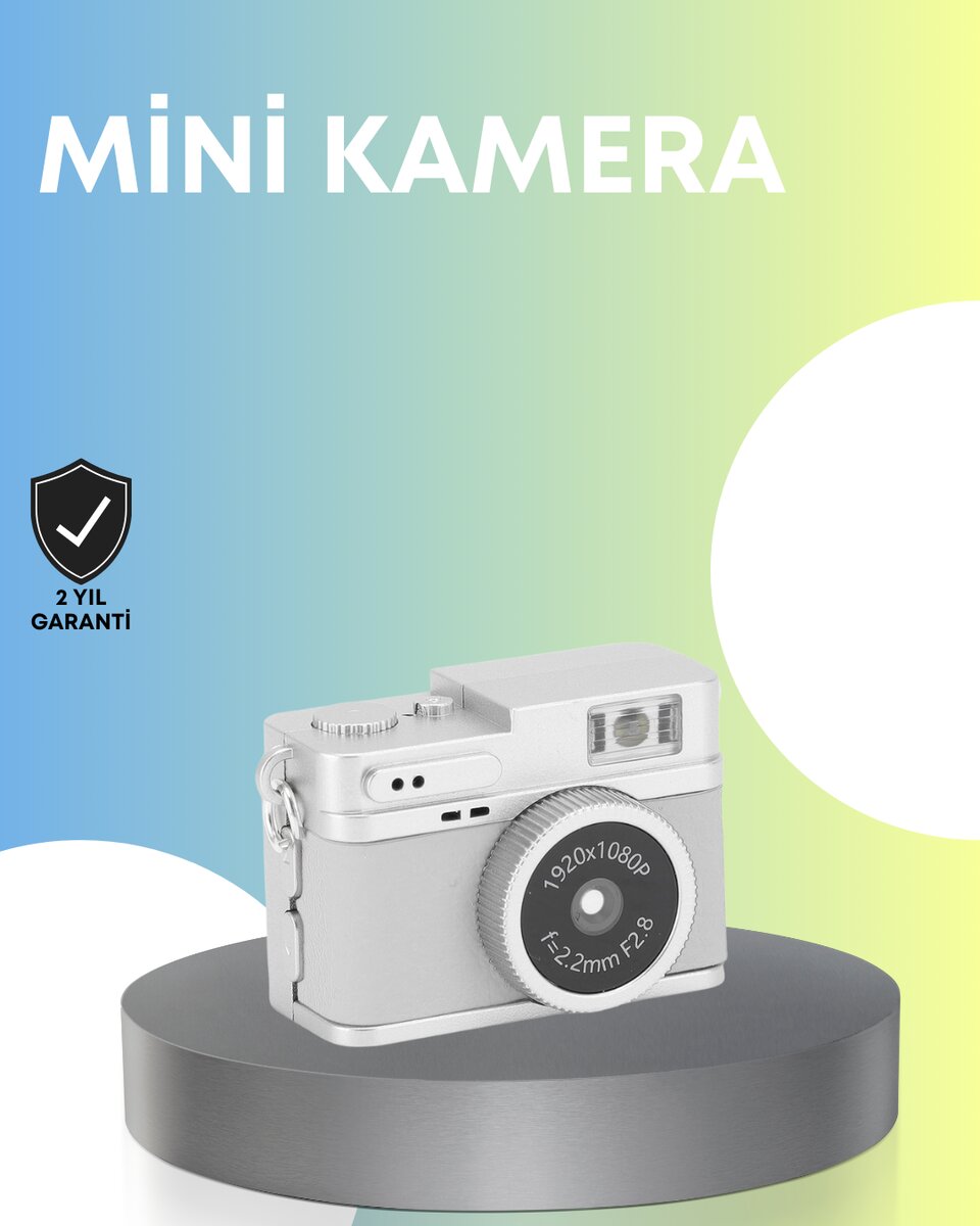 Mini Retro Dijital Kamera 1080P Full HD Dahili 128GB Hafızalı 1 Mini Retro Dijital Kamera 1080P Full HD Dahili 128GB Hafızalı
