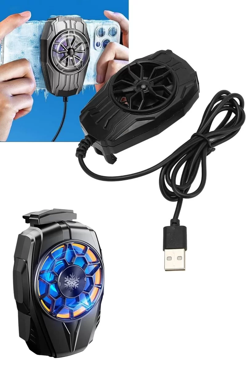 Telefon Soğutucu Fan Güçlü Motor Radyatör Cep Telefon Soğutma 2 Telefon Soğutucu Fan Güçlü Motor Radyatör Cep Telefon Soğutma - Görsel 2