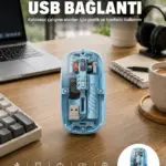 Bluetooth 5.2 Destekli Mavi Pilli Kablosuz Mouse Yeni Nesil