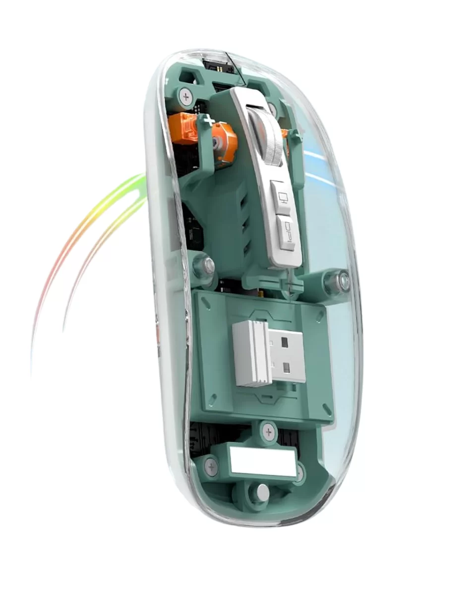 Bluetooth ve 2.4G USB Destekli Pilli Kablosuz Şeffaf Mouse Yeni Nesil 4 Bluetooth ve 2.4G USB Destekli Pilli Kablosuz Şeffaf Mouse Yeni Nesil - Görsel 4