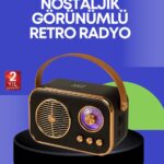Klasik Retro Radyo – Bluetooth Destekli, FM Özellikli Şarjlı Hoparlör