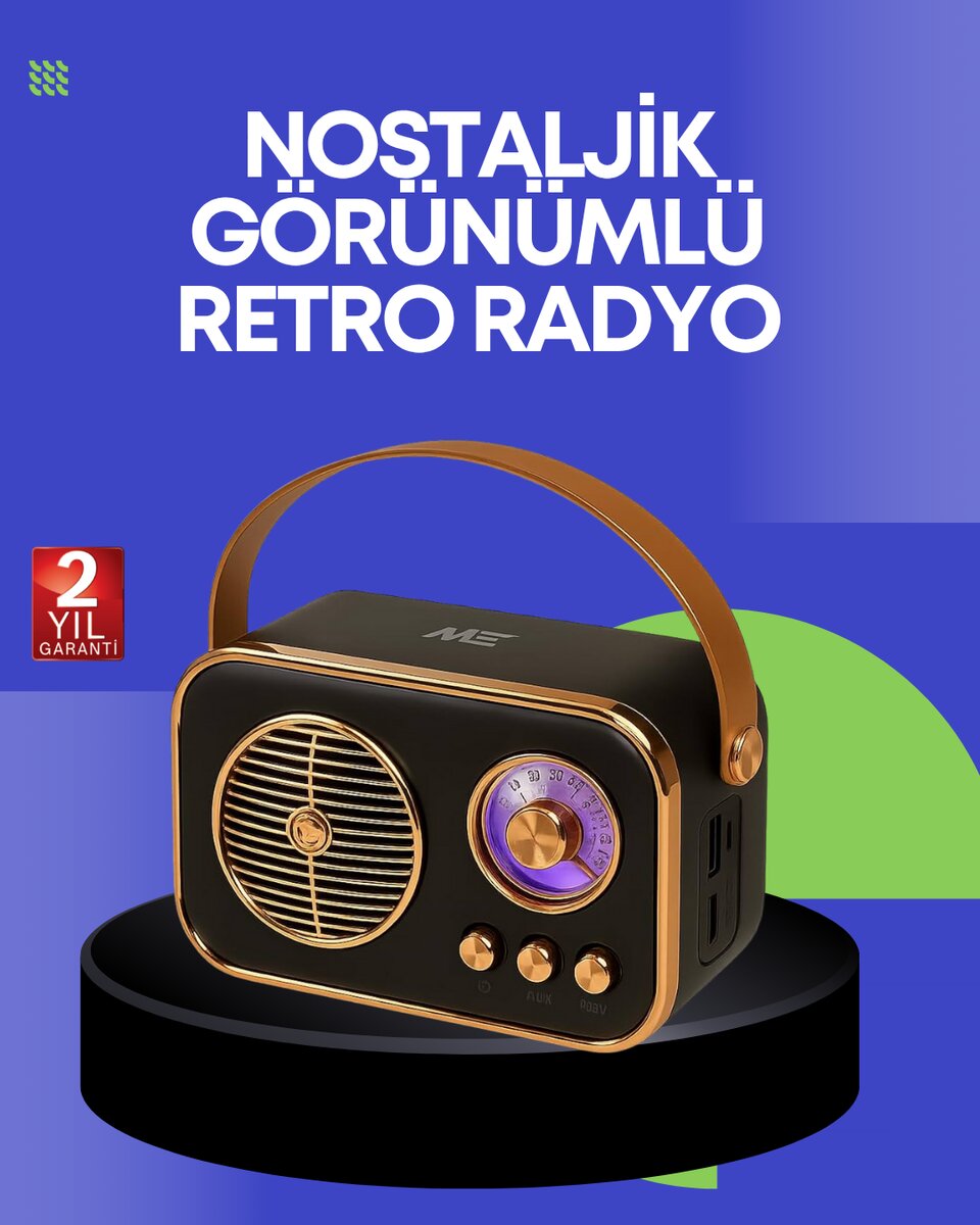 Klasik Retro Radyo – Bluetooth Destekli, FM Özellikli Şarjlı Hoparlör 1 Klasik Retro Radyo – Bluetooth Destekli, FM Özellikli Şarjlı Hoparlör