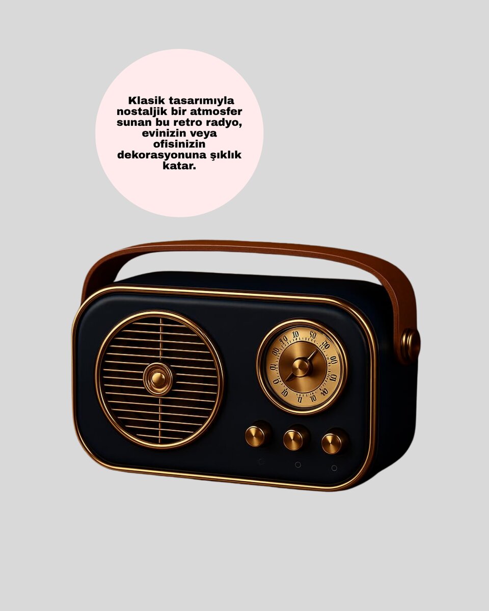 Klasik Retro Radyo – Bluetooth Destekli, FM Özellikli Şarjlı Hoparlör 3 Klasik Retro Radyo – Bluetooth Destekli, FM Özellikli Şarjlı Hoparlör - Görsel 3