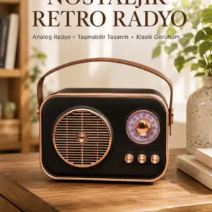 Retro Tarz Kablosuz Radyo – Bluetooth USB ve TF Kart Girişli