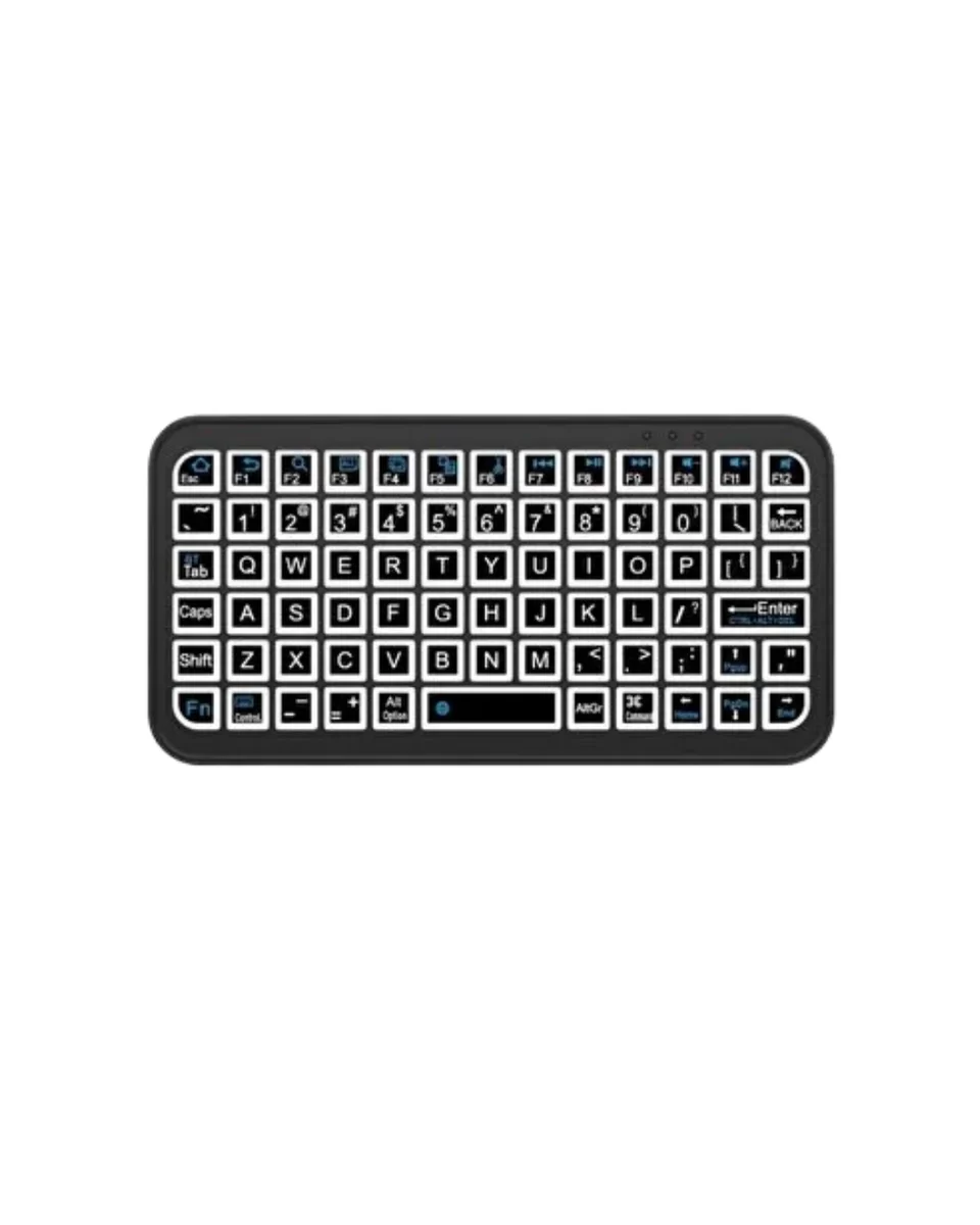 Kompakt Siyah RGB Işıklı Bluetooth Mini Klavye 2 Kompakt Siyah RGB Işıklı Bluetooth Mini Klavye - Görsel 2