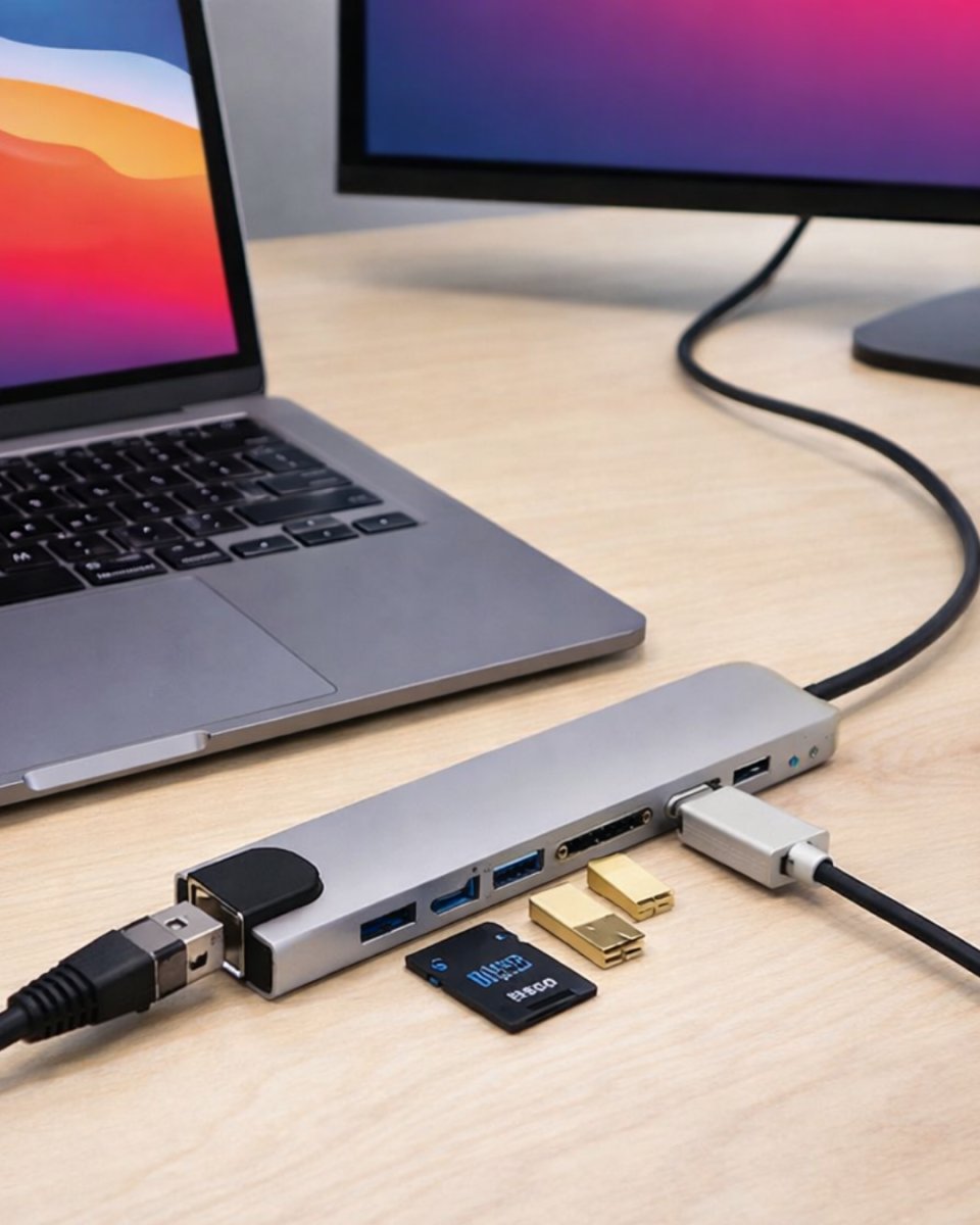 8 Port Type C Hub USB HDMI RJ45 SD TF Kart Okuyucu Çoklayıcı 1 8 Port Type C Hub USB HDMI RJ45 SD TF Kart Okuyucu Çoklayıcı