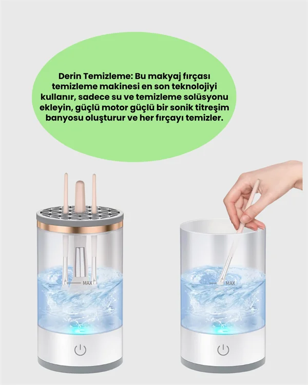USB Şarjlı Derin Temizlik Makyaj Fırçası Yıkama Makinesi 2 USB Şarjlı Derin Temizlik Makyaj Fırçası Yıkama Makinesi - Görsel 2