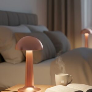 Şarjlı Mantar Masa Lambası 3 Seviyeli Dokunmatik LED USB Şarj Özellikli