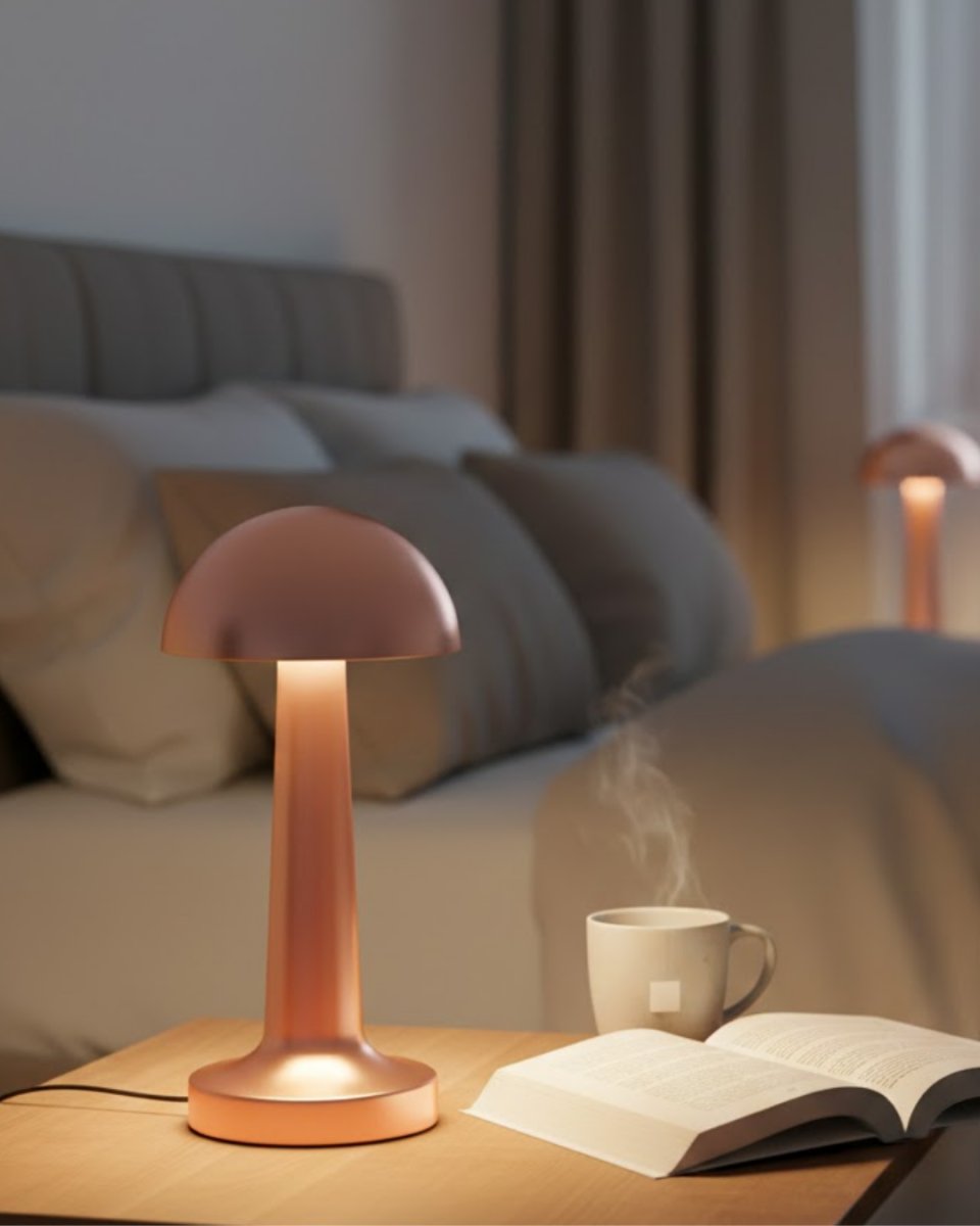 Şarjlı Mantar Masa Lambası 3 Seviyeli Dokunmatik LED USB Şarj Özellikli 1 Şarjlı Mantar Masa Lambası 3 Seviyeli Dokunmatik LED USB Şarj Özellikli