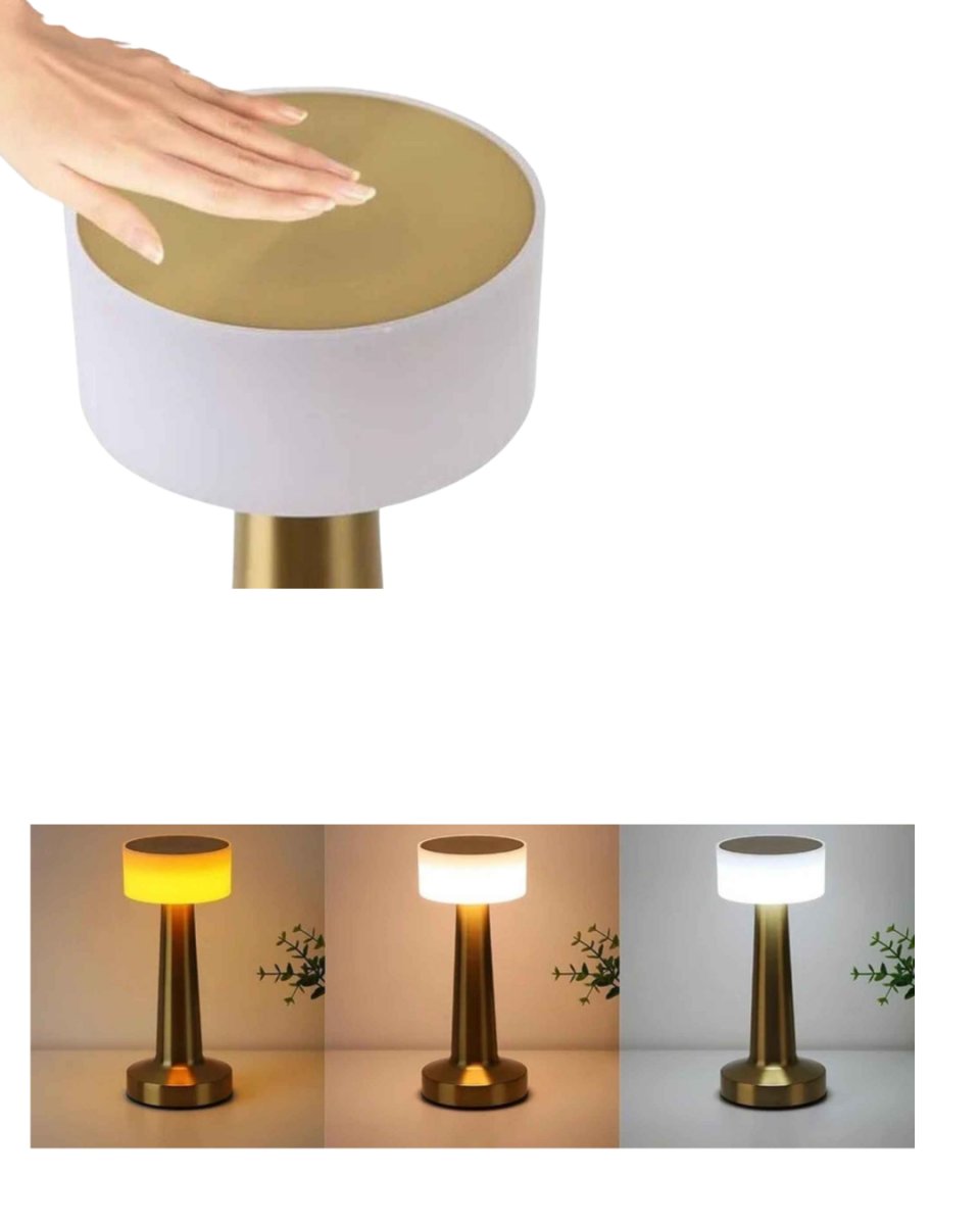 Şarjlı Dokunmatik LED Masa Lambası 3 Renk Dimmer Özellikli 3 Şarjlı Dokunmatik LED Masa Lambası 3 Renk Dimmer Özellikli - Görsel 3
