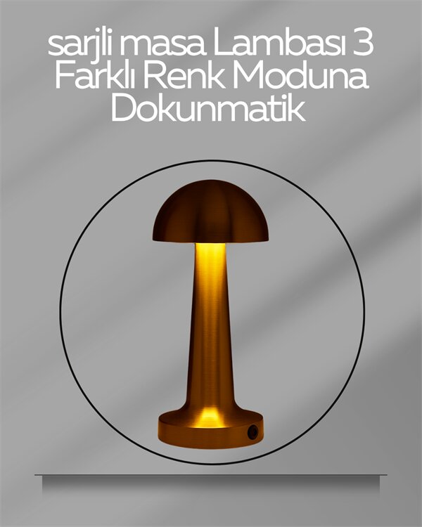USB Şarjlı Dokunmatik LED Masa Lambası – 3 Renk Modu & Dimmer 1 USB Şarjlı Dokunmatik LED Masa Lambası – 3 Renk Modu & Dimmer