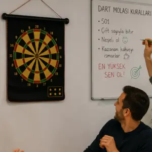 Aile ve Arkadaş Oyunları İçin Manyetik Dart Tahtası 6 Ok Dahil