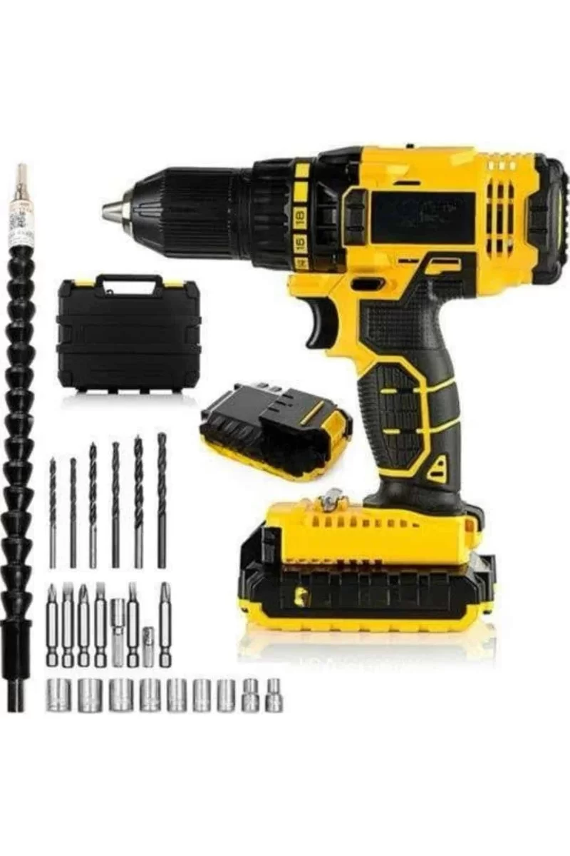 Matkap Seti 24 Parça Çift Bataryalı Darbeli Led Işıklı Vidalama Yeni Nesil 4 Matkap Seti 24 Parça Çift Bataryalı Darbeli Led Işıklı Vidalama Yeni Nesil - Görsel 4