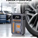 6000mAh Bataryalı LED Ekranlı Akıllı Hava Kompresörü
