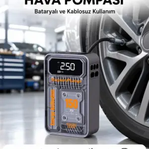 6000mAh Bataryalı LED Ekranlı Akıllı Hava Kompresörü