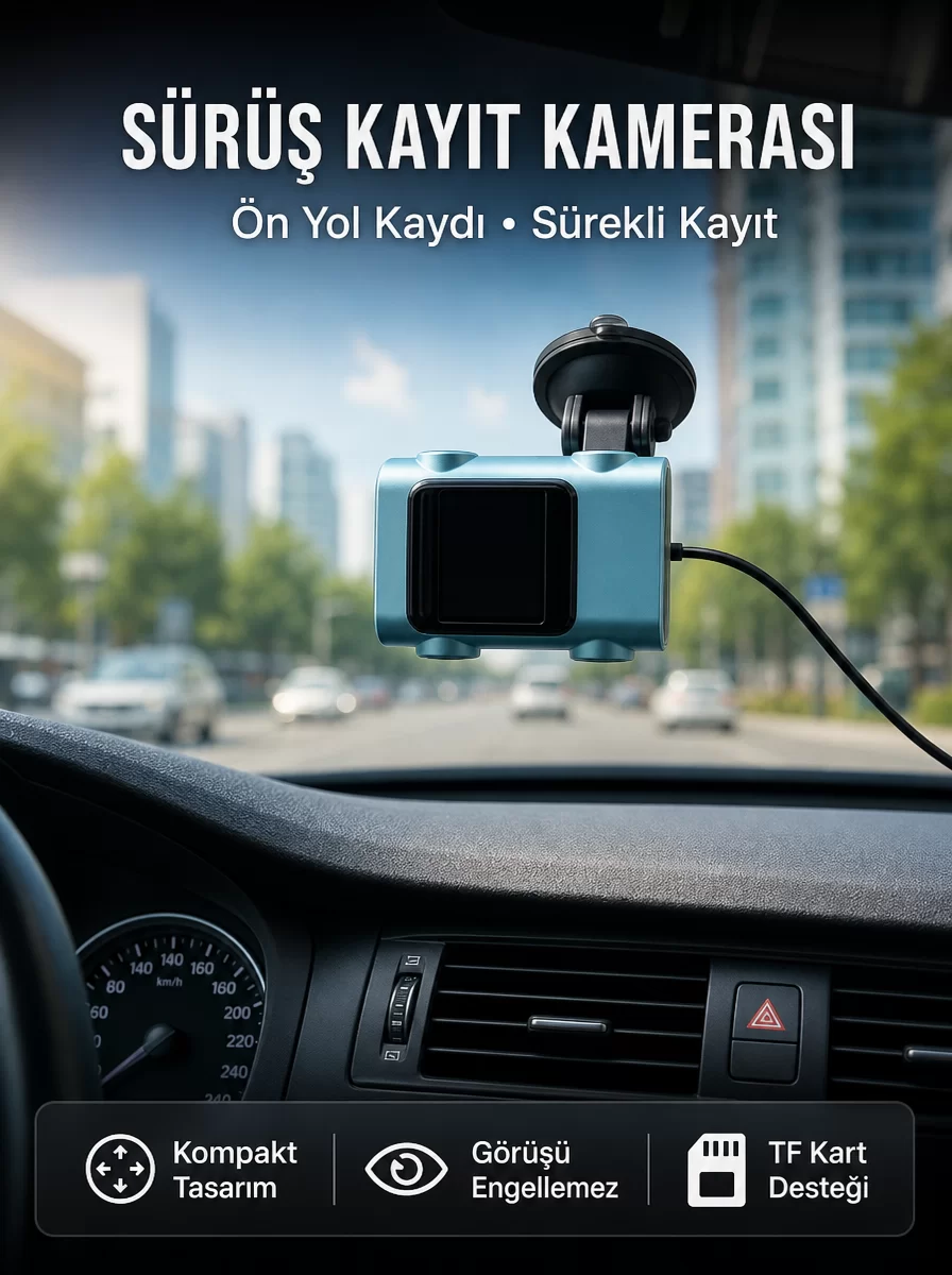 Araç Ön Cam Kamerası Sürüş Güvenliği İçin Video Kayıt Yeni Nesil 1 Araç Ön Cam Kamerası Sürüş Güvenliği İçin Video Kayıt Yeni Nesil