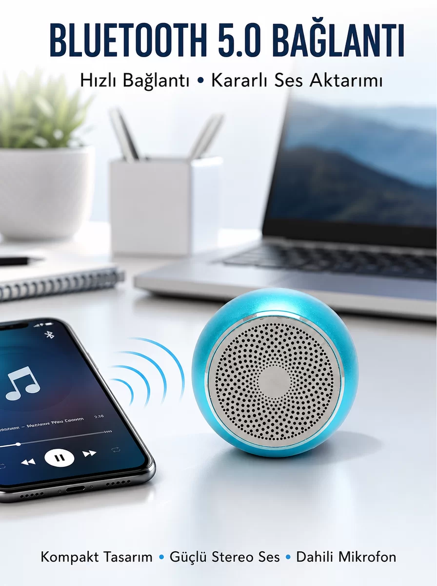 Taşınabilir Küçük Hoparlör – Otomatik Bağlantı ve Eller Serbest Mikrofon Yeni Nesil 1 Taşınabilir Küçük Hoparlör – Otomatik Bağlantı ve Eller Serbest Mikrofon Yeni Nesil