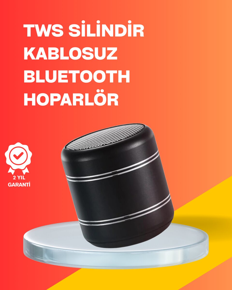 Mini Silindir Kablosuz Hoparlör Güçlü Ses 4W Bas + TWS Senkron Özellik 1 Mini Silindir Kablosuz Hoparlör Güçlü Ses 4W Bas + TWS Senkron Özellik