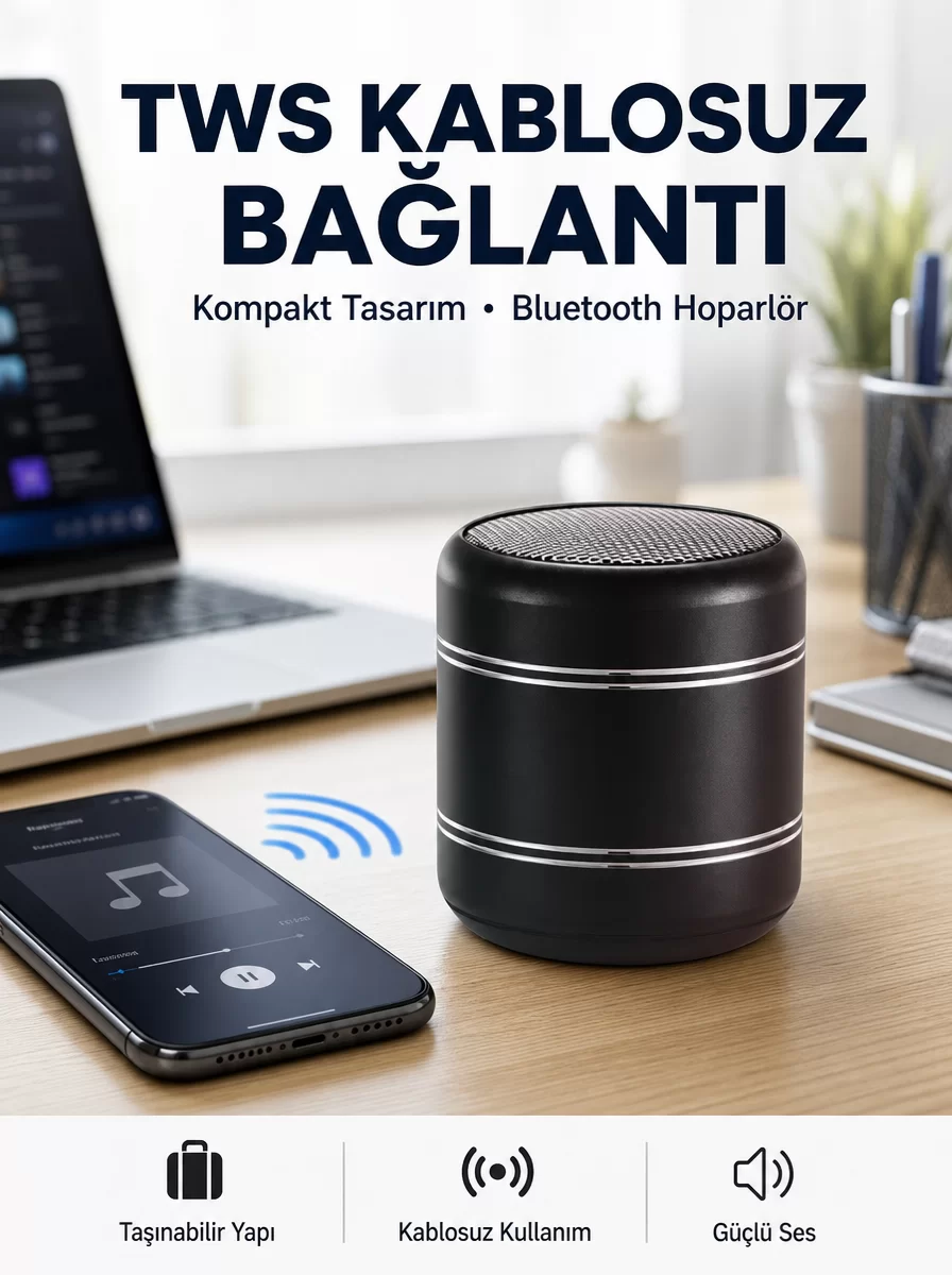 Taşınabilir Silindir Tasarım Bluetooth 5.0 Hoparlör Yüksek Bas Performanslı Yeni Nesil 1 Taşınabilir Silindir Tasarım Bluetooth 5.0 Hoparlör Yüksek Bas Performanslı Yeni Nesil