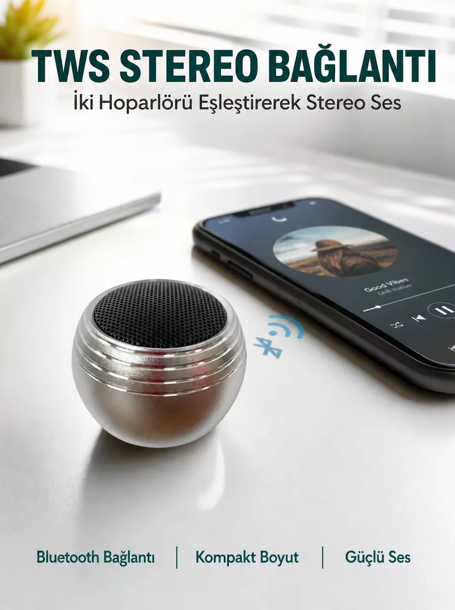 Mini Kablosuz Hoparlör Derin Bas TWS Bağlantı Şarjlı Model Yeni Nesil 1 Mini Kablosuz Hoparlör Derin Bas TWS Bağlantı Şarjlı Model Yeni Nesil