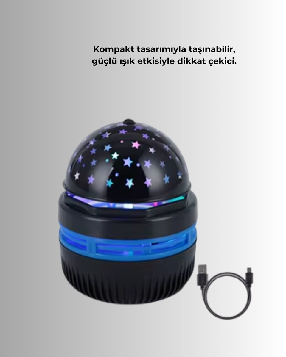 360° Dönen Galaxy Projektörlü Gece Lambası – Star Master Yıldızlı Gökyüzü Efekti 4 360° Dönen Galaxy Projektörlü Gece Lambası – Star Master Yıldızlı Gökyüzü Efekti - Görsel 4