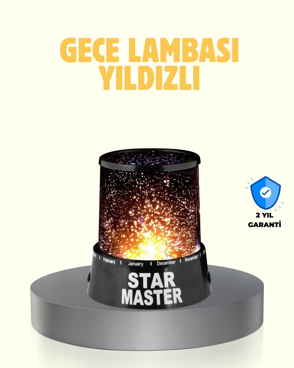 LED Renk Değiştiren Yıldız Projektör Galaxy Efektli Gece Lambası 1 LED Renk Değiştiren Yıldız Projektör Galaxy Efektli Gece Lambası