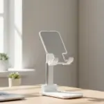 Ayarlanabilir Ergonomik Katlanabilir Masaüstü Telefon Tutucu Beyaz