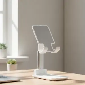 Ayarlanabilir Ergonomik Katlanabilir Masaüstü Telefon Tutucu Beyaz