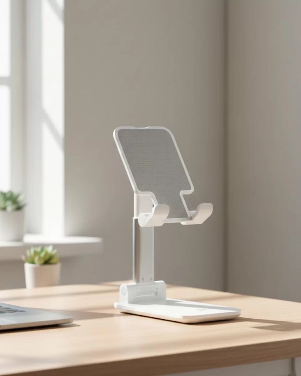 Ayarlanabilir Ergonomik Katlanabilir Masaüstü Telefon Tutucu Beyaz 1 Ayarlanabilir Ergonomik Katlanabilir Masaüstü Telefon Tutucu Beyaz