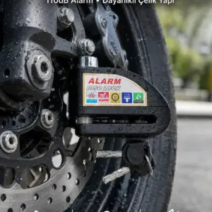 Suya Dayanıklı 110dB Alarmlı Çelik Disk Kilidi Yeni Nesil