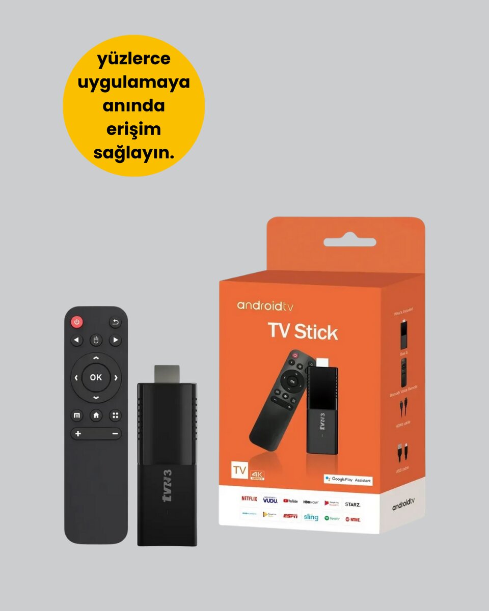 Android TV Stick 4K Ultra HD Görüntü Destekli 2 Android TV Stick 4K Ultra HD Görüntü Destekli - Görsel 2