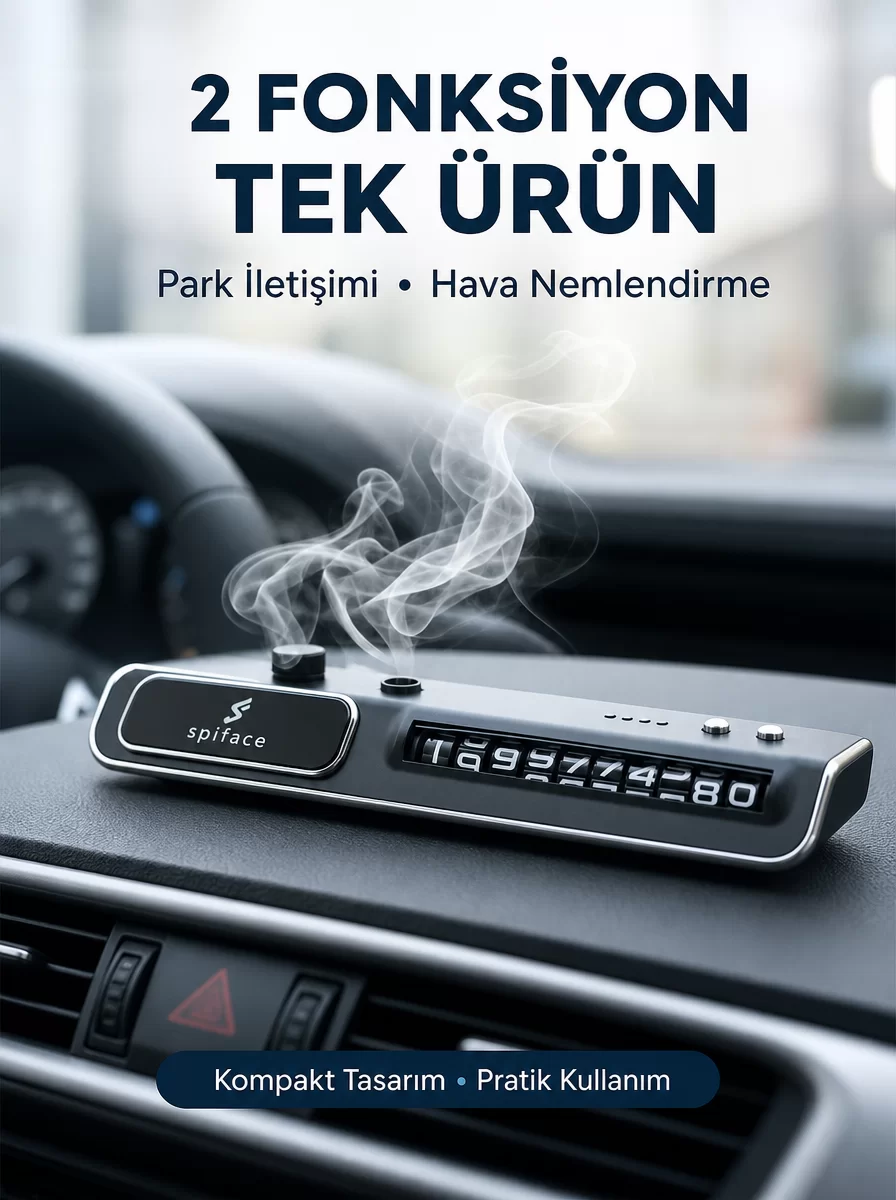 LED Ekranlı Nemlendirici Araç Park İletişim Numarası Gösterici Yeni Nesil 1 LED Ekranlı Nemlendirici Araç Park İletişim Numarası Gösterici Yeni Nesil
