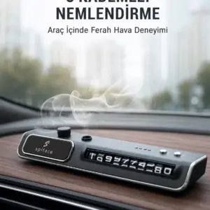 LED Işıklı Araç Ön Cam Telefon Numarası Gösterme Aparatı + 3 Seviyeli Hava Nemlendirici Yeni Nesil