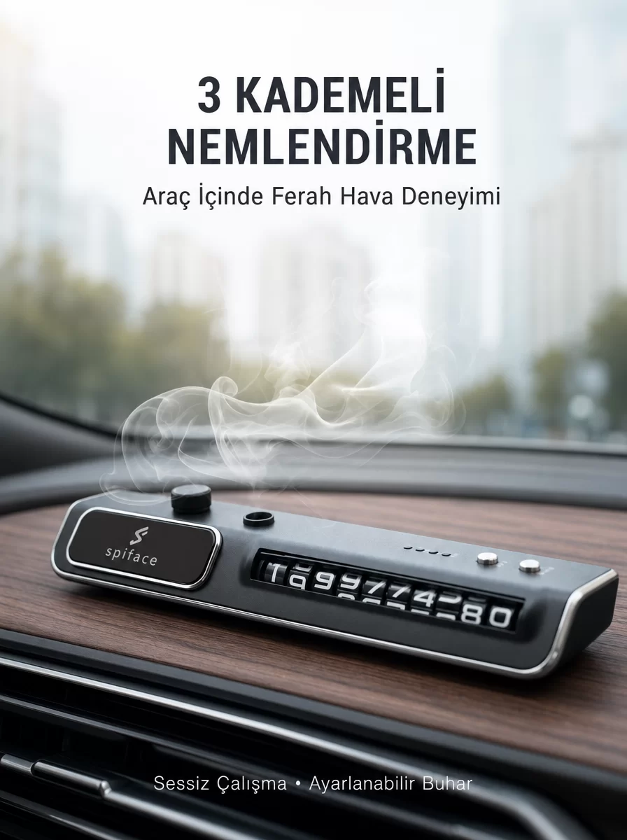 LED Işıklı Araç Ön Cam Telefon Numarası Gösterme Aparatı + 3 Seviyeli Hava Nemlendirici Yeni Nesil 1 LED Işıklı Araç Ön Cam Telefon Numarası Gösterme Aparatı + 3 Seviyeli Hava Nemlendirici Yeni Nesil