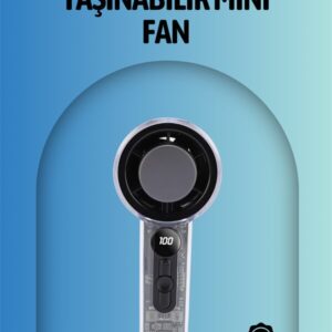 Şeffaf Kasa El Fanı | 5V 2A | 100 Kademeli Hava Akışı | Type-C Girişli