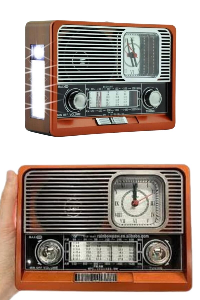 Nostaljik Vintage Radyo Taşınabilir Bluetooth Bağlantılı Hoparlör Radyo 2 Nostaljik Vintage Radyo Taşınabilir Bluetooth Bağlantılı Hoparlör Radyo - Görsel 2