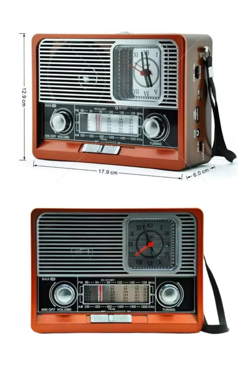 Nostaljik Vintage Radyo Taşınabilir Bluetooth Bağlantılı Hoparlör Radyo 3 Nostaljik Vintage Radyo Taşınabilir Bluetooth Bağlantılı Hoparlör Radyo - Görsel 3