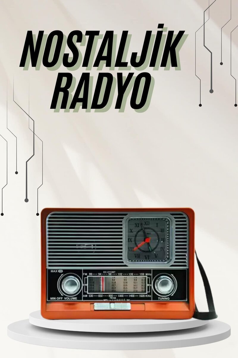 Saatli Fenerli Bluetooth Nostaljik Radyo AUX SD USB Girişli Bluetooth Hoparlör 1 Saatli Fenerli Bluetooth Nostaljik Radyo AUX SD USB Girişli Bluetooth Hoparlör