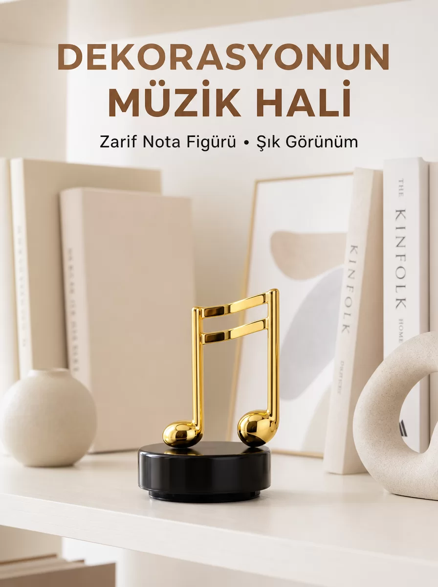 Melodious Music Altın Nota Figürlü Müzik Kutusu Yeni Nesil 1 Melodious Music Altın Nota Figürlü Müzik Kutusu Yeni Nesil