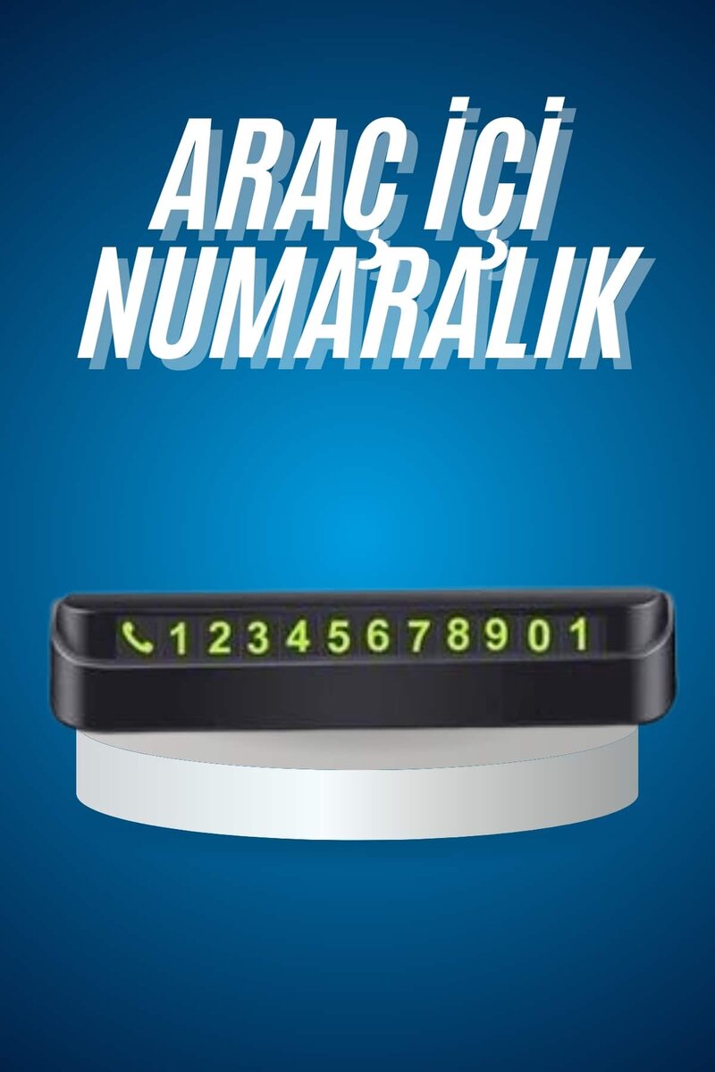 Araç İçi Numaratör Numaralık Oto Cam Kartı Fosforlu Numaratör 1 Araç İçi Numaratör Numaralık Oto Cam Kartı Fosforlu Numaratör