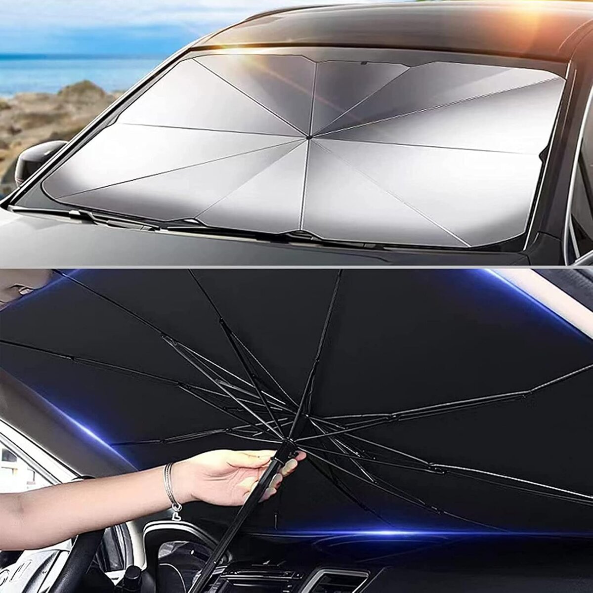 Mercedes E200, BMW 3 Serisi, Volvo S60, Skoda Superb, Renault Megane Uyumlu Oto Şemsiye 2 Mercedes E200, BMW 3 Serisi, Volvo S60, Skoda Superb, Renault Megane Uyumlu Oto Şemsiye - Görsel 2
